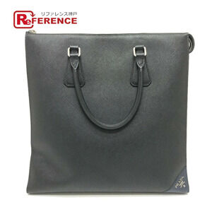 PRADA Logo Business Bag Handbag Tote Saffiano Leather Black